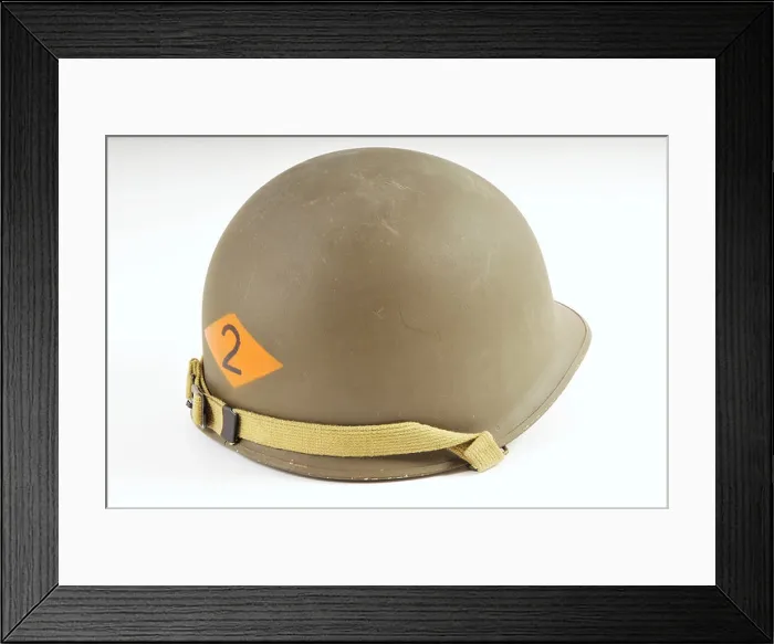 Framed Print : World War Two US Army Rangers M1 helmet on a plain background Framed Print : World War Two US Army Rangers M1 helmet on a plain background