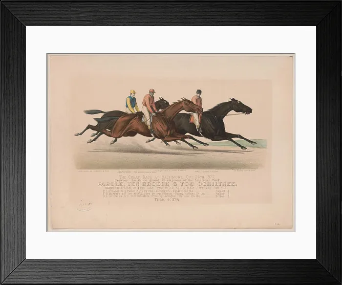 Framed Print : A historical photograph of the great horse race held in Baltimore on October 24 Framed Print : A historical photograph of the great horse race held in Baltimore on October 24