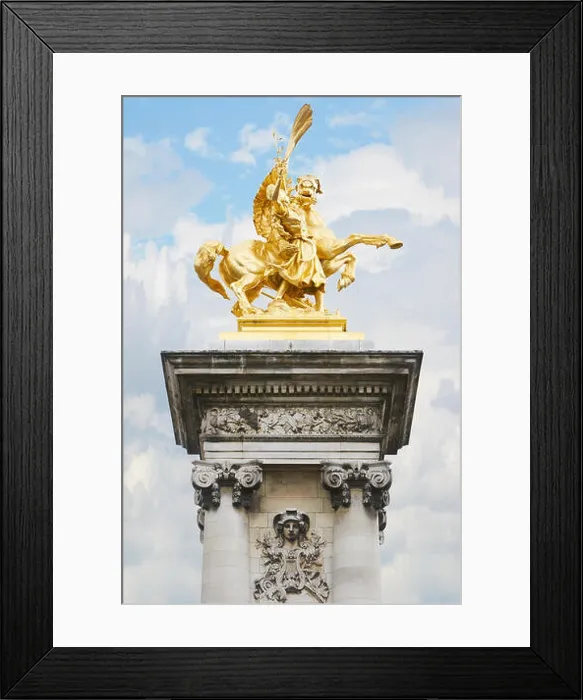 Framed Print : Alexandre III bridge golden statue in Paris Framed Print : Alexandre III bridge golden statue in Paris