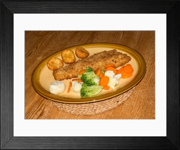 Framed Print : Lemon and black pepper fish dinner Framed Print : Lemon and black pepper fish dinner