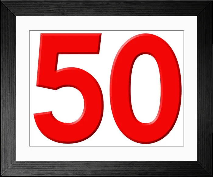 Framed Print : Numeral 50, fifty, isolated on white background, 3d render Framed Print : Numeral 50, fifty, isolated on white background, 3d render