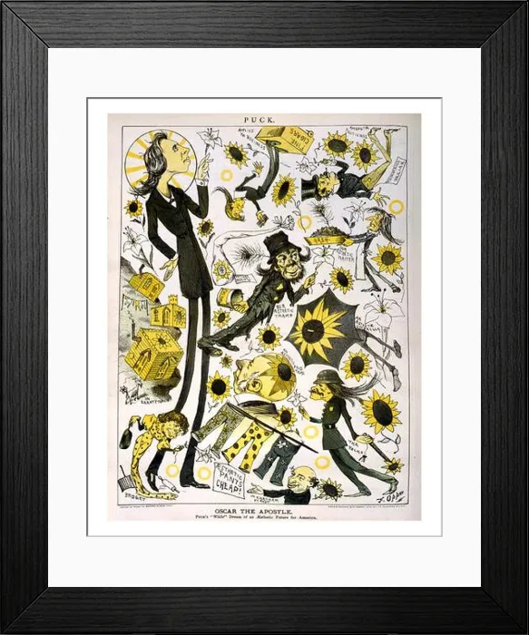 Framed Print : Oscar the apostle. Puck's 'Wilde' dream of an aesthetic future for America by Frederick Burr Opper Framed Print : Oscar the apostle. Puck's 'Wilde' dream of an aesthetic future for America by Frederick Burr Opper