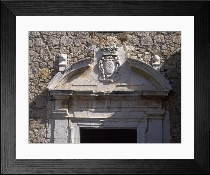 Framed Print : EXTERIOR-FACHADA LATERAL-DET DINTEL Y ESCUDO DE PUERTA Framed Print : EXTERIOR-FACHADA LATERAL-DET DINTEL Y ESCUDO DE PUERTA