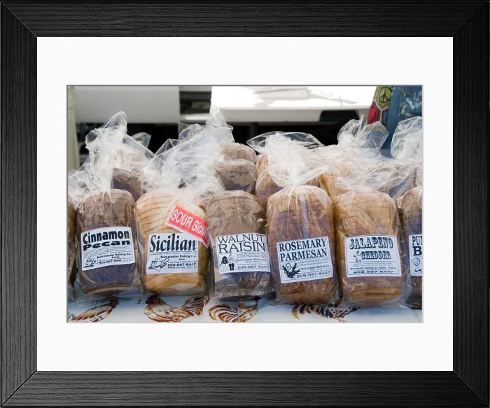 Framed Print : Selection of bread for sale at the Kittitas County farmers market, Ellensburg, Washington WA, USA Framed Print : Selection of bread for sale at the Kittitas County farmers market, Ellensburg, Washington WA, USA