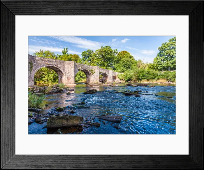 Framed Print : The River Usk and Llangynidr Bridge in the Brecon Beacons National Park, Wales