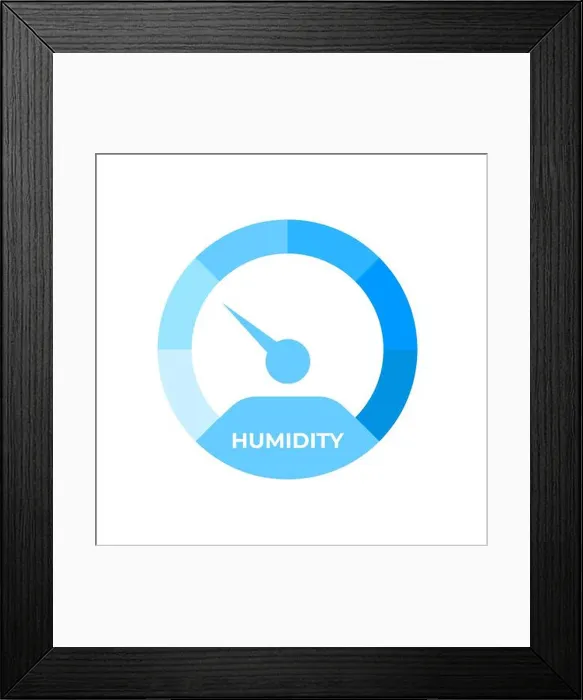 Framed Print : Hygrometer, Humidity meter, Climate control tool. Vector illustration