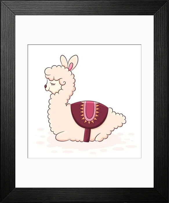 Framed Print : Cute cartoon llama 2 Framed Print : Cute cartoon llama 2