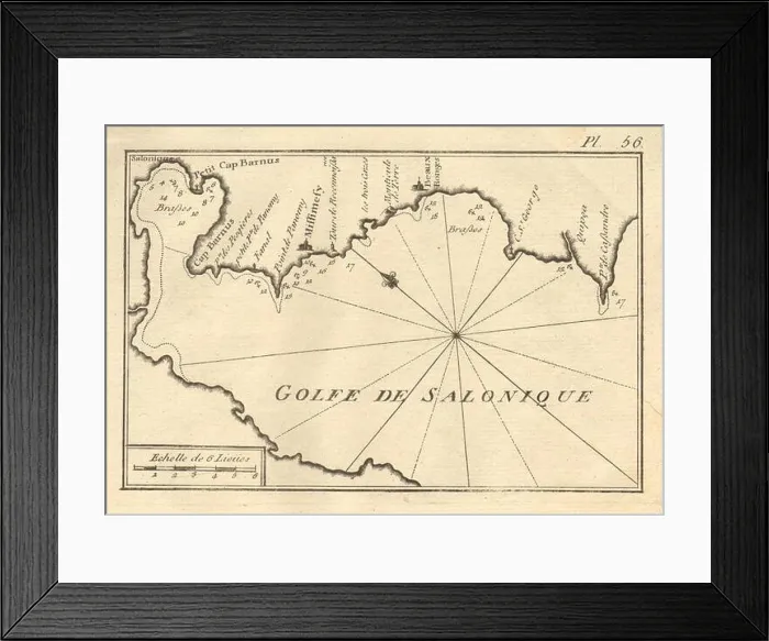 Framed Print : Golfe de Salonique. Thermaic Gulf of Salonika. Thessaloniki Greece ROUX 1804 map Framed Print : Golfe de Salonique. Thermaic Gulf of Salonika. Thessaloniki Greece ROUX 1804 map