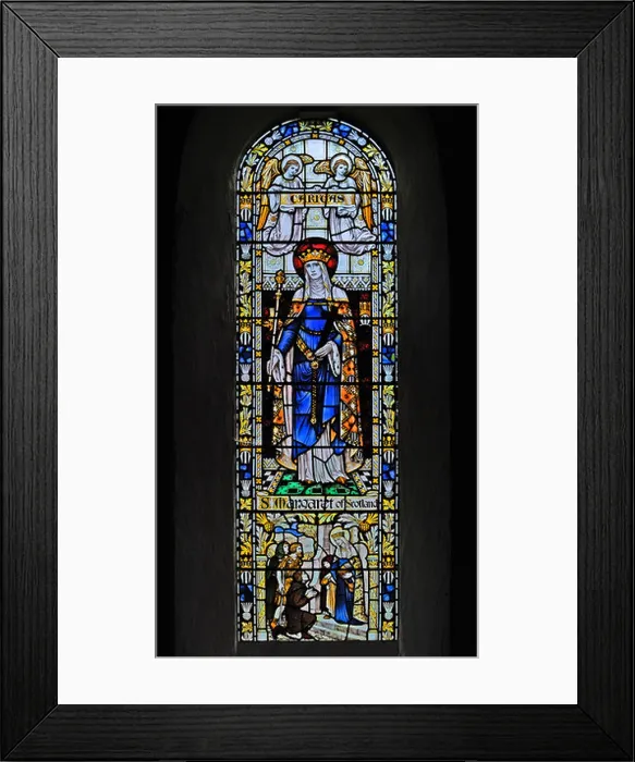 Framed Print : Saint Margaret of Scotland window. Church of Saint Oswald, Ravenstonedale, Cumbria, England, United Kingdom, Europe Framed Print : Saint Margaret of Scotland window. Church of Saint Oswald, Ravenstonedale, Cumbria, England, United Kingdom, Europe