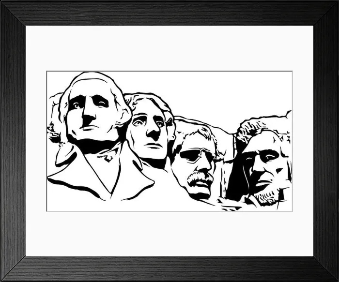 Framed Print : Mount Rushmore Memorial Vector Illustration Framed Print : Mount Rushmore Memorial Vector Illustration