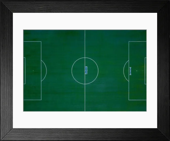 Framed Print : A synthetic soccer field aerial view Framed Print : A synthetic soccer field aerial view