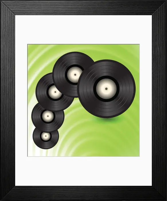 Framed Print : vinyl records set Framed Print : vinyl records set
