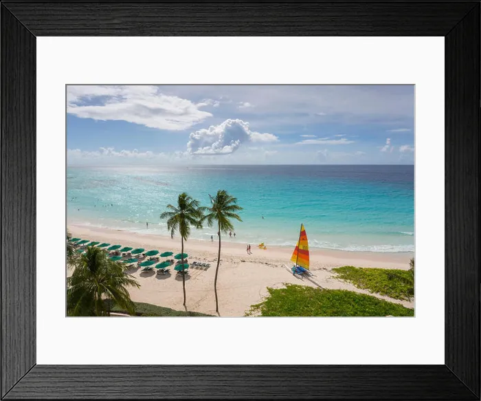 Framed Print : Worthing Beach, Christ Church, Barbados, West Indies, Caribbean, Central America