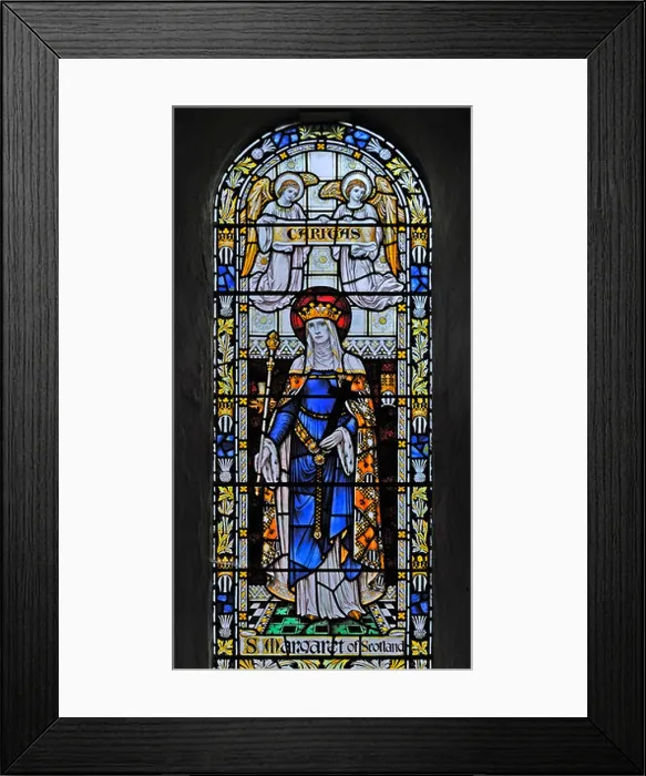 Framed Print : Saint Margaret of Scotland window Framed Print : Saint Margaret of Scotland window