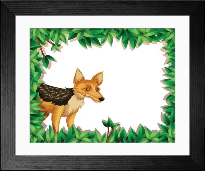 Framed Print : fox in the jungle illustration Framed Print : fox in the jungle illustration