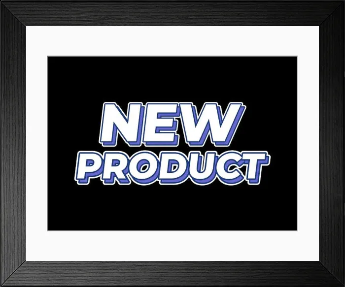 Framed Print : New product. Text effect design in white color Framed Print : New product. Text effect design in white color