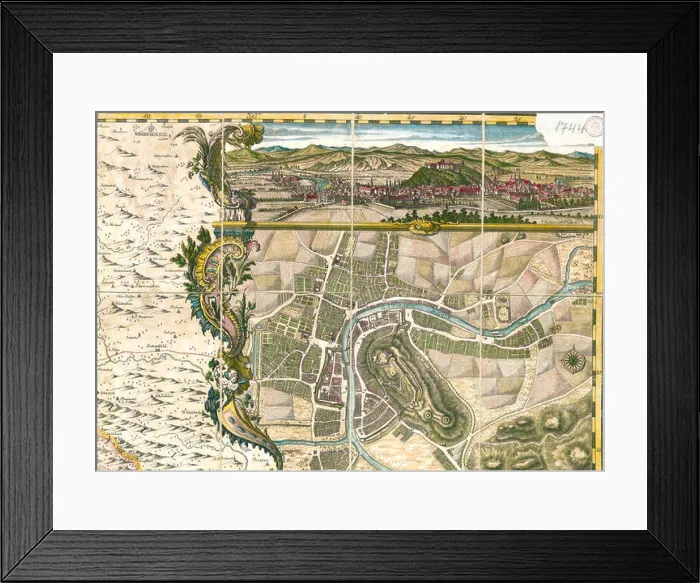 Framed Print : Русский: Plan of Laibach, 1744 Framed Print : Русский: Plan of Laibach, 1744