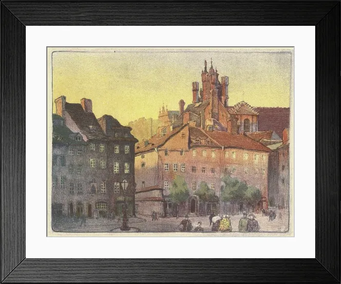 Framed Print : A 1922 depiction by Zofia Stankiewicz and Jan Cotty showing Castle Square in Warsaw with streets Framed Print : A 1922 depiction by Zofia Stankiewicz and Jan Cotty showing Castle Square in Warsaw with streets