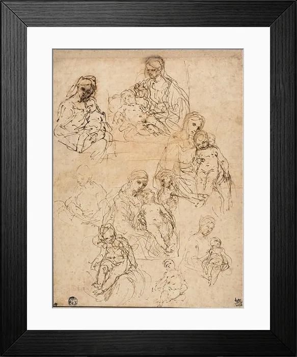 Framed Print : Sketches of the Virgin and Child Framed Print : Sketches of the Virgin and Child