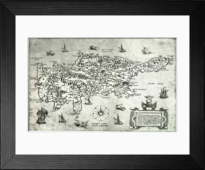 Framed Print : Camocio, Map of Cyprus Framed Print : Camocio, Map of Cyprus