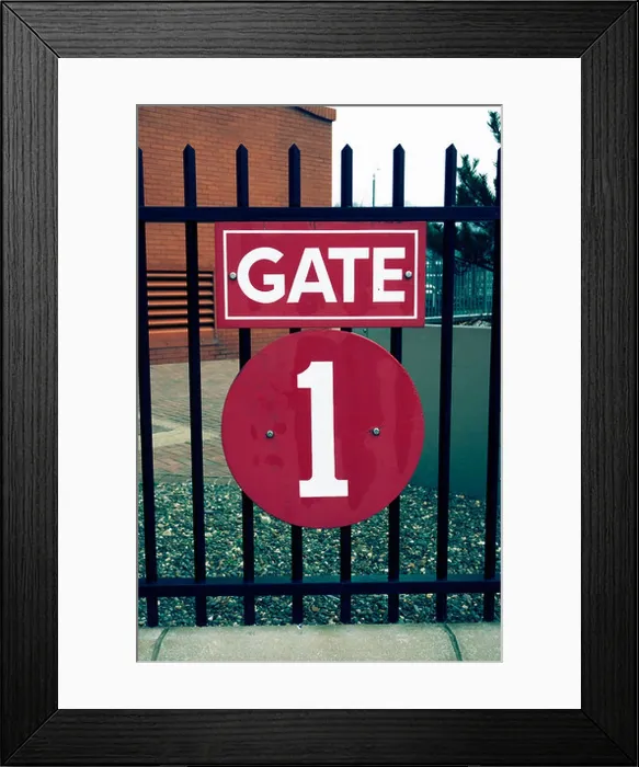 Framed Print : Gate 1 sign Framed Print : Gate 1 sign