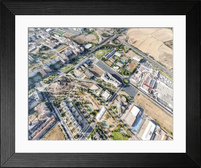 Framed Print : Aerial view of the university campus of Huelva city Framed Print : Aerial view of the university campus of Huelva city