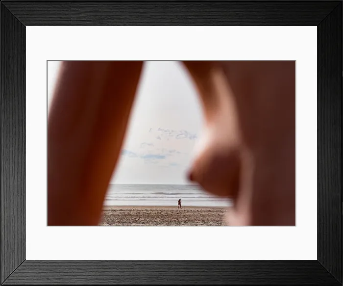 Framed Print : France, Gironde, close-upof woman's bosom on naturism beach Framed Print : France, Gironde, close-upof woman's bosom on naturism beach
