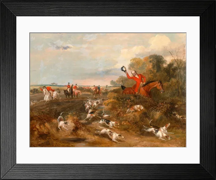 Framed Print : Bachelor's Hall: Capping on Hounds Signed and dated in brown paint, lower left: 'Painted by | F.C. Turner. 1836' Framed Print : Bachelor's Hall: Capping on Hounds Signed and dated in brown paint, lower left: 'Painted by | F.C. Turner. 1836'