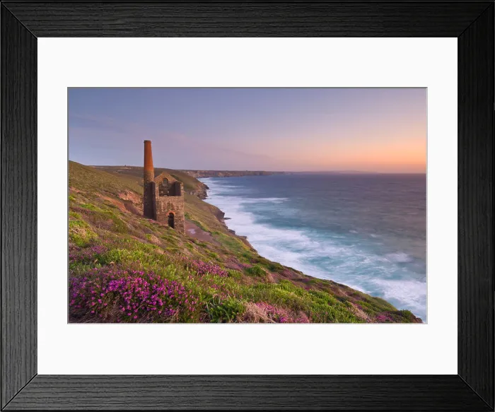 Framed Print : Wheal Coates, abandoned disused Cornish tin mine at sunset Framed Print : Wheal Coates, abandoned disused Cornish tin mine at sunset