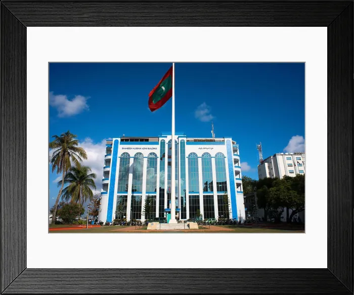 Framed Print : The police headquarters, Shaheedh Hussain Adam Building in the Maldives capital Male Framed Print : The police headquarters, Shaheedh Hussain Adam Building in the Maldives capital Male