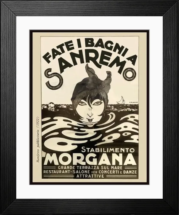 Framed Print : Morgana Beach Poster by Antonio Rubino