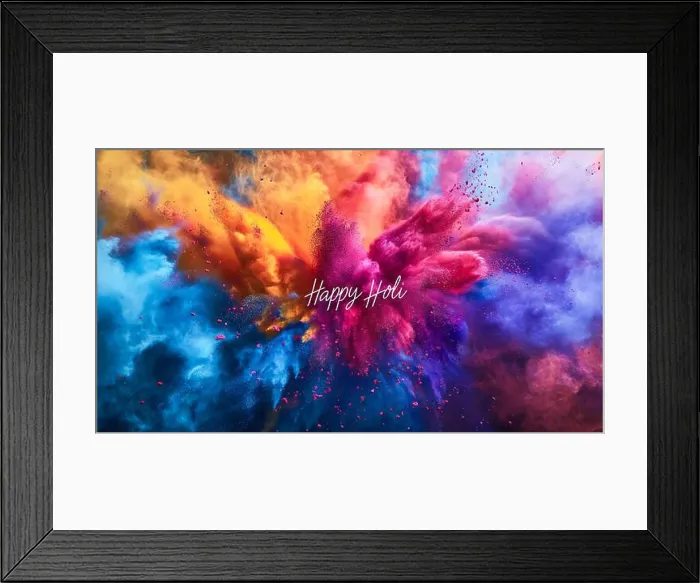 Framed Print : illustration of abstract colorful Happy Holi background for color festival of India celebration greetings Framed Print : illustration of abstract colorful Happy Holi background for color festival of India celebration greetings