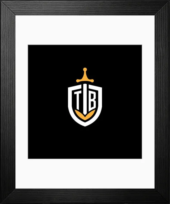 Framed Print : Creative letter TB logo gaming esport with shield vector graphic Framed Print : Creative letter TB logo gaming esport with shield vector graphic