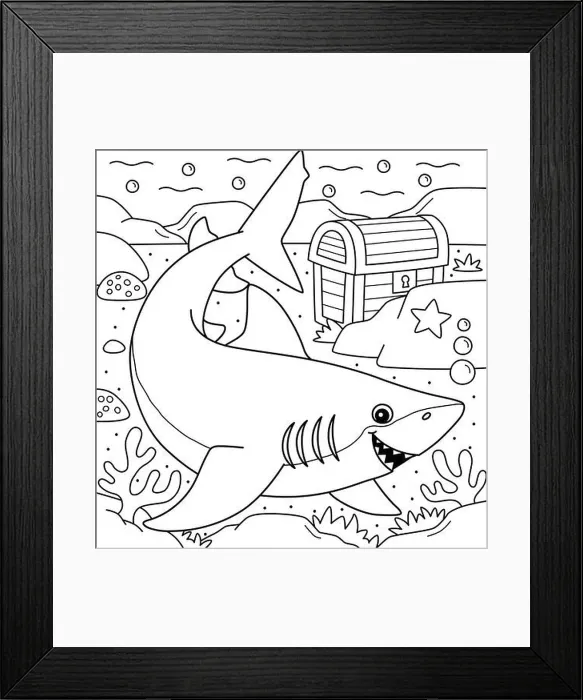 Framed Print : Lemon Shark Coloring Page for Kids Framed Print : Lemon Shark Coloring Page for Kids