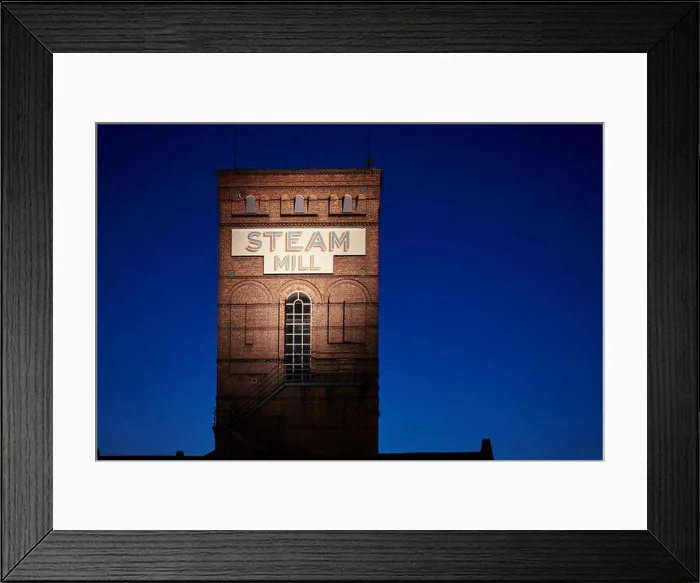 Framed Print : Brick built Steam Mill retail and offices in a victorian mill along the Shropshire Union Canal in Chester UK at sunset Framed Print : Brick built Steam Mill retail and offices in a victorian mill along the Shropshire Union Canal in Chester UK at sunset