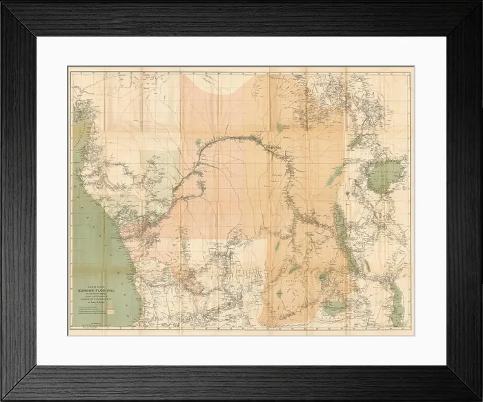 Framed Print : Congo Free State & river valley. Central Africa. HENRY MORTON STANLEY, 1885 map Framed Print : Congo Free State & river valley. Central Africa. HENRY MORTON STANLEY, 1885 map