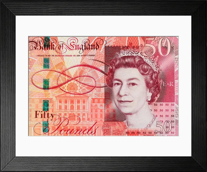 Framed Print : English pound currency notes Framed Print : English pound currency notes