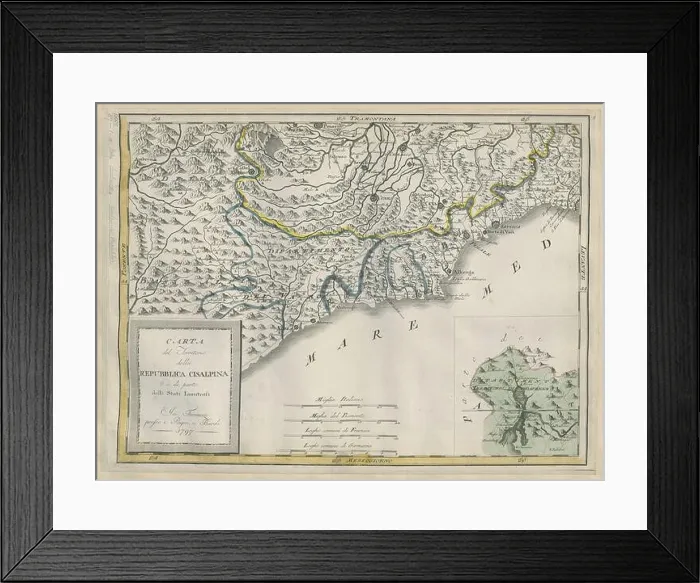Framed Print : CARTA del Territorio della REPUBLICA CISALPINA e di parte delli Stati Limistrosi Author Pagni Framed Print : CARTA del Territorio della REPUBLICA CISALPINA e di parte delli Stati Limistrosi Author Pagni