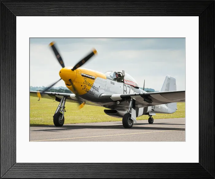 Framed Print : Duxford, UK - 13 July 2014: North American P51 Mustang at Duxford Flying Legends Airshow