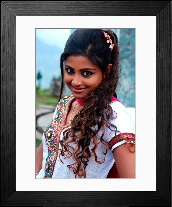 Framed Print : Indian girl smiling - portrait Framed Print : Indian girl smiling - portrait