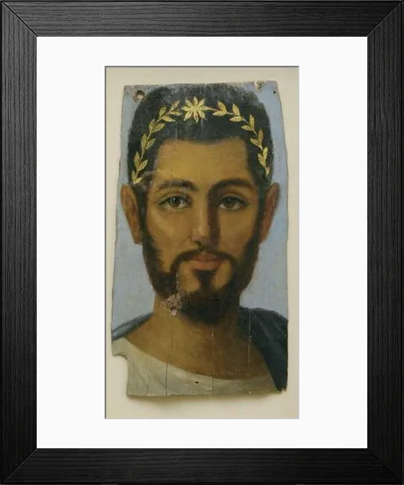 Framed Print : Fayum mummy portrait, male, Sotheby's 01 Framed Print : Fayum mummy portrait, male, Sotheby's 01