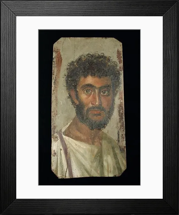 Framed Print : Bärtiger Mann Mit Lockenfrisur 192 by Fayum portrait Framed Print : Bärtiger Mann Mit Lockenfrisur 192 by Fayum portrait