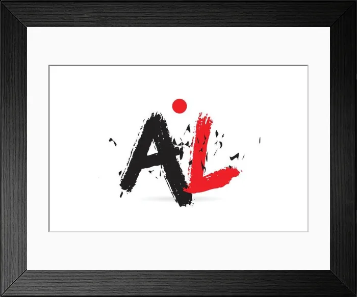 Framed Print : Design of alphabet letter combination AL A L with grunge texture Framed Print : Design of alphabet letter combination AL A L with grunge texture