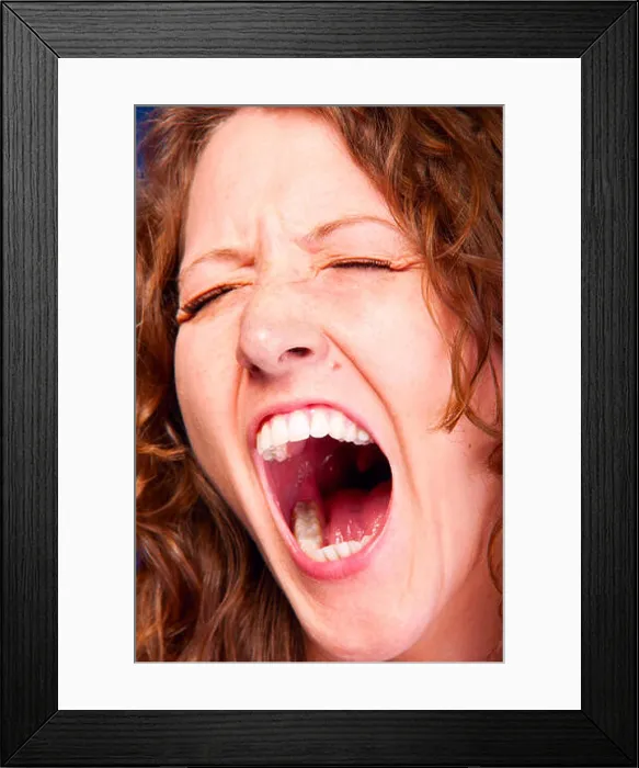 Framed Print : screaming woman Framed Print : screaming woman