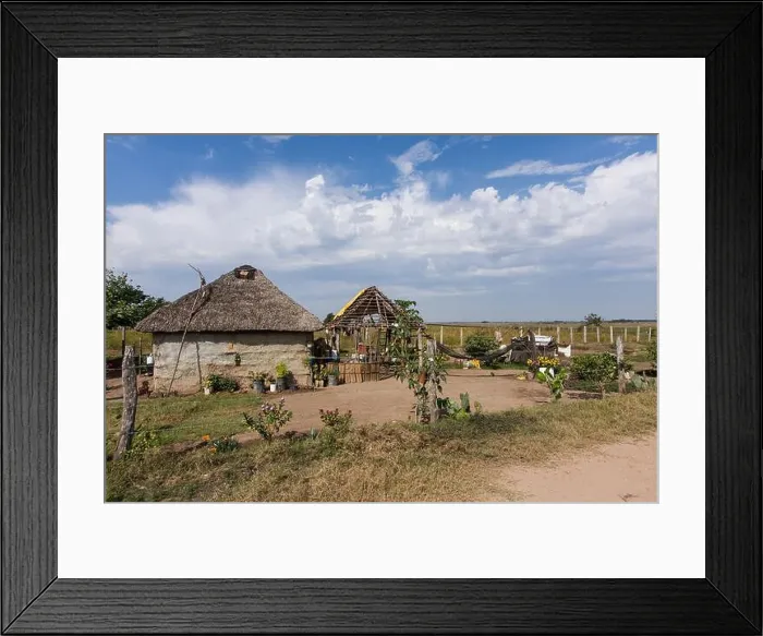 Framed Print : A traditional adobe thatched-roof farm house in rural Mexico near Teacapan Framed Print : A traditional adobe thatched-roof farm house in rural Mexico near Teacapan