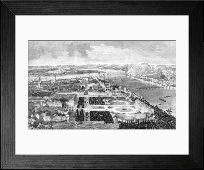 Framed Print : The city of Coblentz, 1860. Coblentz is a fortified city of Rhenish Prussia Framed Print : The city of Coblentz, 1860. Coblentz is a fortified city of Rhenish Prussia