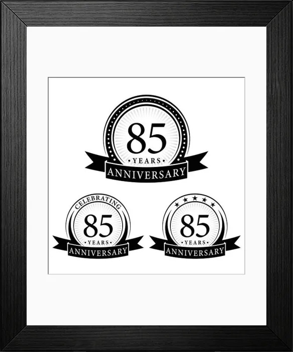 Framed Print : 85 years anniversary logo collections. Set of 85th Anniversary logotype template. Vector and illustration Framed Print : 85 years anniversary logo collections. Set of 85th Anniversary logotype template. Vector and illustration