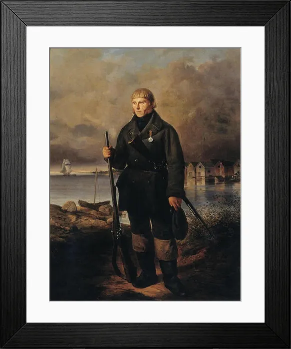 Framed Print : Suomi: Kokkolalainen talonpoika ja hylkeenpyytäjä Matts Kankkonen (1815–1899) Framed Print : Suomi: Kokkolalainen talonpoika ja hylkeenpyytäjä Matts Kankkonen (1815–1899)