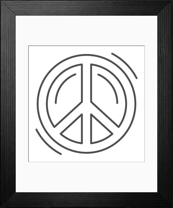Framed Print : Pacifist symbol thin line icon Framed Print : Pacifist symbol thin line icon