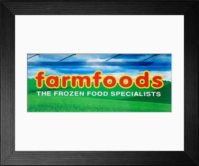 Framed Print : farmfoods supermarket chain superstore logo Farm Foods, Kings Lynn Norfolk England UK Framed Print : farmfoods supermarket chain superstore logo Farm Foods, Kings Lynn Norfolk England UK